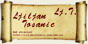 Ljiljan Tošanić vizit kartica